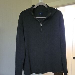 Mens Faconnable Charcoal Zip-Up Sweater Size L